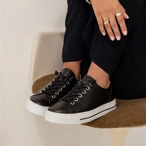 PAUL GREEN🔴Black Sport Low Tops sneakers Womens size UK 5 US 7.5